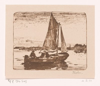 Homme dans un voilier - Willem Bastiaan Tholen (signed by artist)