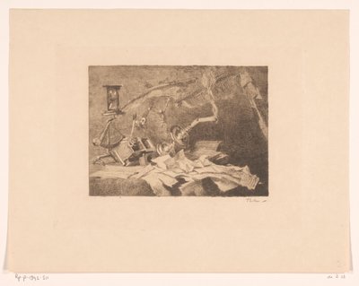 Nature morte avec objets tombants et cassés - Willem Bastiaan Tholen (signed by artist)