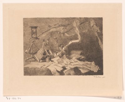 Nature morte avec objets tombants et cassés - Willem Bastiaan Tholen (signed by artist)