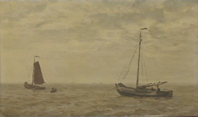 Vue de mer avec bateaux de pêche - Willem Bastiaan Tholen