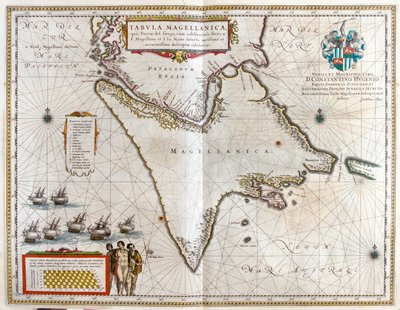 Argentine, Chili, détroit de Magellan, terre de Fuego, dans "Theatrum Orbis Terrarum, sive Atlas Novus" de Willem Blaeu, Amsterdam - Willem Blaeu