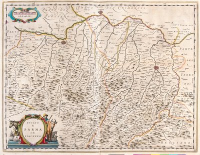 Villes de Parme et Piacenza, Italie, dans le "Theatrum Orbis Terrarum, sive Atlas Novus" de Willem Blaeu, Amsterdam - Willem Blaeu