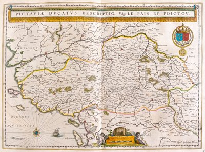 Littoral et villes de Nantes et de la Rochelle, dans "Theatrum Orbis Terrarum, sive Atlas Novus" de Willem Blaeu, Amsterdam - Willem Blaeu