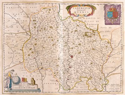 Département de la rivière Lot - Languedoc - Quercy, dans "Theatrum Orbis Terrarum, sive Atlas Novus" de Willem Blaeu, Amsterdam - Willem Blaeu