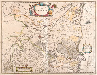 Ferrare, Italie, dans "Theatrum Orbis Terrarum, sive Atlas Novus" de Willem Blaeu, Amsterdam - Willem Blaeu