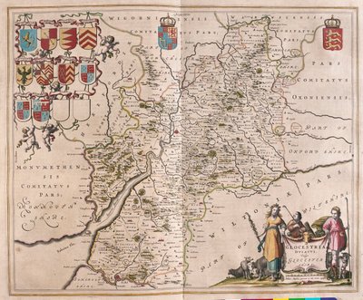 Glouchester, dans "Theatrum Orbis Terrarum, sive Atlas Novus" de Willem Blaeu, Amsterdam - Willem Blaeu