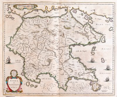 Grèce, Péloponnèse, dans le "Theatrum Orbis Terrarum, sive Atlas Novus" de Willem Blaeu, Amsterdam - Willem Blaeu