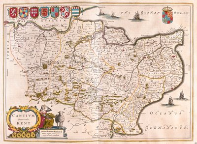 Kent, dans "Theatrum Orbis Terrarum, sive Atlas Novus" de Willem Blaeu, Amsterdam - Willem Blaeu