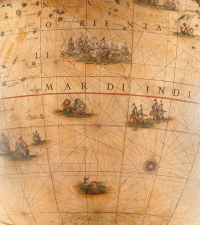 Grande paire de globes de bibliothèque, le terrestre 1645/48, le céleste après vers 1630 - Willem Blaeu