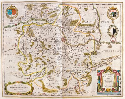 Lorraine, Metz, dans "Theatrum Orbis Terrarum, sive Atlas Novus" de Willem Blaeu, Amsterdam - Willem Blaeu