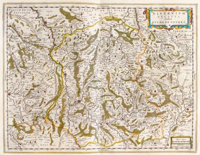 Nivernais, Nievre, dans "Theatrum Orbis Terrarum, sive Atlas Novus" de Willem Blaeu, Amsterdam - Willem Blaeu