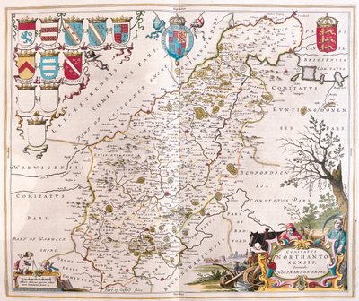 Comté de Northampton, dans "Theatrum Orbis Terrarum, sive Atlas Novus" de Willem Blaeu, Amsterdam - Willem Blaeu