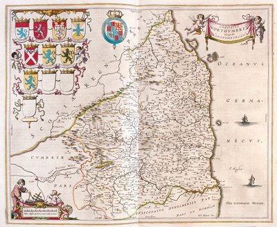 Northumberland, dans "Theatrum Orbis Terrarum, sive Atlas Novus" de Willem Blaeu, Amsterdam - Willem Blaeu
