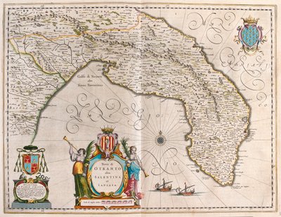Otranto, Salento, Lecce, Puglia, Italie, dans "Theatrum Orbis Terrarum, sive Atlas Novus" de Willem Blaeu, Amsterdam - Willem Blaeu