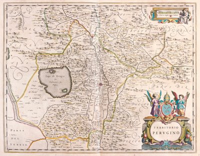 Pérouse, Italie, dans "Theatrum Orbis Terrarum, sive Atlas Novus" de Willem Blaeu, Amsterdam - Willem Blaeu