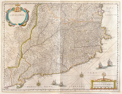 Province de Catalogne, Espagne, dans le "Theatrum Orbis Terrarum, sive Atlas Novus" de Willem Blaeu, Amsterdam - Willem Blaeu