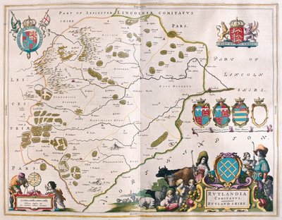 Comté de Rutland, dans "Theatrum Orbis Terrarum, sive Atlas Novus" de Willem Blaeu, Amsterdam - Willem Blaeu