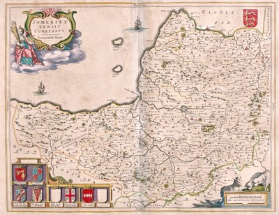 Somerset, dans "Theatrum Orbis Terrarum, sive Atlas Novus" de Willem Blaeu, Amsterdam - Willem Blaeu