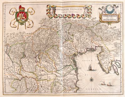 Terriorie de Vénétie et Terviso, Italie, dans "Theatrum Orbis Terrarum, sive Atlas Novus" de Willem Blaeu, Amsterdam - Willem Blaeu