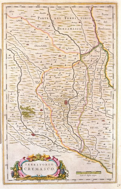 Territoire de Crema, Italie, dans le "Theatrum Orbis Terrarum, sive Atlas Novus" de Willem Blaeu, Amsterdam - Willem Blaeu