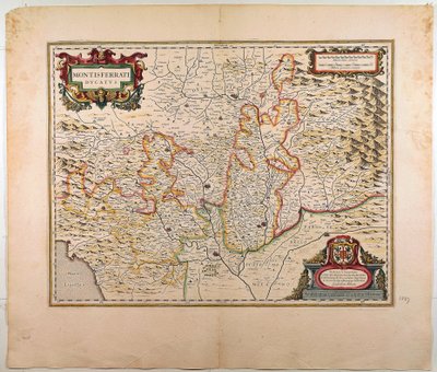 Le Duché de Monferrato, Carte par Willem Blaeu, Amsterdam, gravure sur cuivre - Willem Blaeu