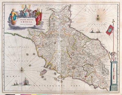 Toscane et Vatican, Italie, dans le "Theatrum Orbis Terrarum, sive Atlas Novus" de Willem Blaeu, Amsterdam - Willem Blaeu