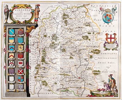 Wilshire, dans "Theatrum Orbis Terrarum, sive Atlas Novus" de Willem Blaeu, Amsterdam - Willem Blaeu