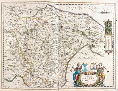 ville de Bari et Basilicate, Italie, dans "Theatrum Orbis Terrarum, sive Atlas Novus" de Willem Blaeu, Amsterdam - Willem Blaeu