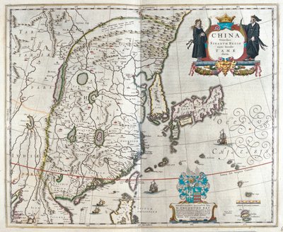 première carte de la Chine de Blaeu, dans "Theatrum Orbis Terrarum, sive Atlas Novus" de Willem Blaeu, Amsterdam - Willem Blaeu