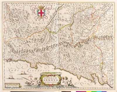 iRiviera orientale Ligurie, Italie, n "Theatrum Orbis Terrarum, sive Atlas Novus" par Willem Blaeu, Amsterdam - Willem Blaeu