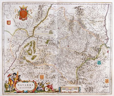 région comprenant Pampelune, Bayonne et Saint-Sébastien, dans "Theatrum Orbis Terrarum, sive Atlas Novus" de Willem Blaeu, Amsterdam - Willem Blaeu