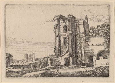 Tour en ruine à droite du centre - Willem Buytewech