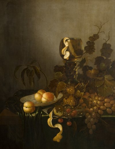 Nature morte avec fruits et verre de hock - Willem Claesz. (manner of) Heda