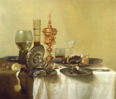 Nature morte avec verres, assiettes et nourriture, 1638 - Willem Claesz. Heda