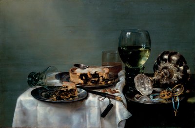 Nature morte de table du petit-déjeuner avec tarte aux mûres - Willem Claesz. Heda