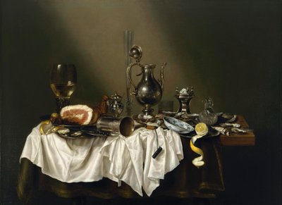 Table de banquet avec jambon - Willem Claesz. Heda