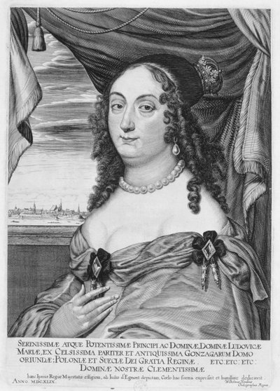Maria Ludwiga Gonzaga (1611-67) Reine de Pologne, 1649 - Willem Hondius