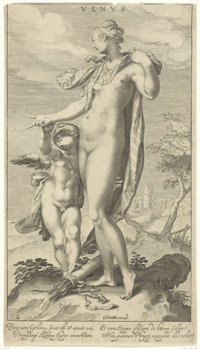 Vénus et Cupidon (Oordeel van Paris) - Willem Isaacsz. van Swanenburg