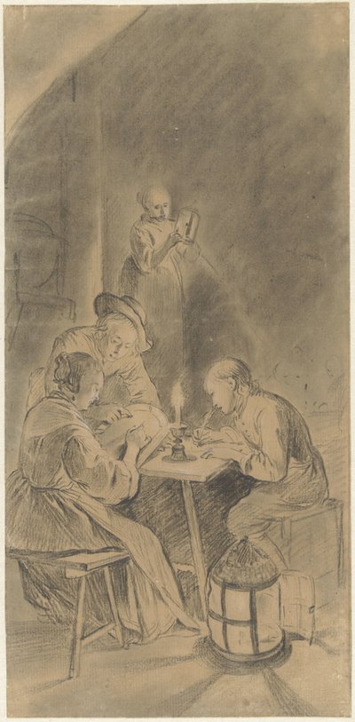 Enseignement à la lumière des bougies - Willem Joseph Laquy