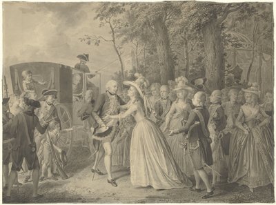 Rencontre de la princesse Wilhelmina avec son frère le roi Frédéric III de Prusse à Clèves, 1788 - Willem Joseph Laquy