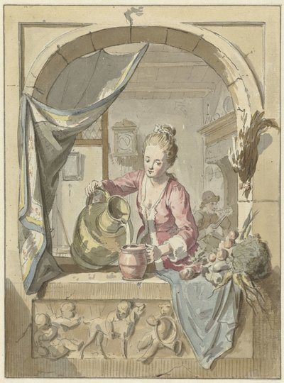 Femme versant du lait d