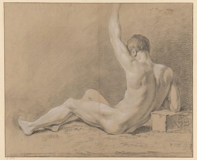 Homme nu assis, vu de dos (1er prix 1769) - Willem Joseph Laquy