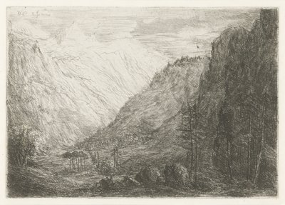 Vue sur une vallée montagneuse - Willem Matthias Jan van Dielen