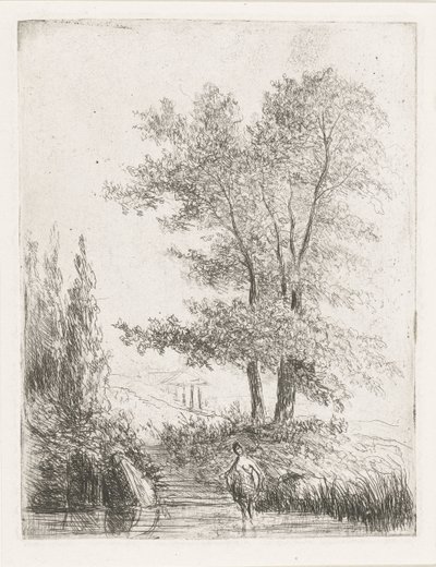 Paysage vallonné avec baigneuse - Willem Matthias Jan van Dielen