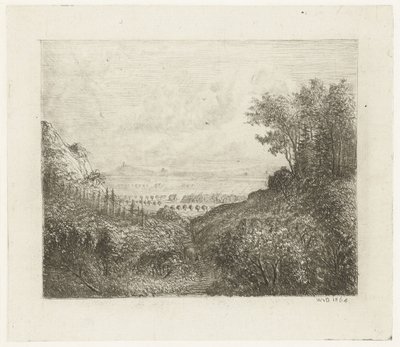 Paysage vallonné avec chemin vers la vallée - Willem Matthias Jan van Dielen