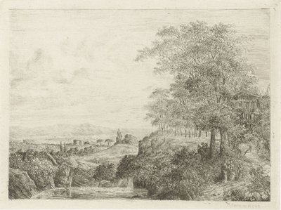 Paysage méridional avec temple et figures - Willem Matthias Jan van Dielen