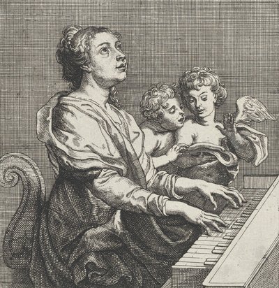 Sainte Cécile jouant de l