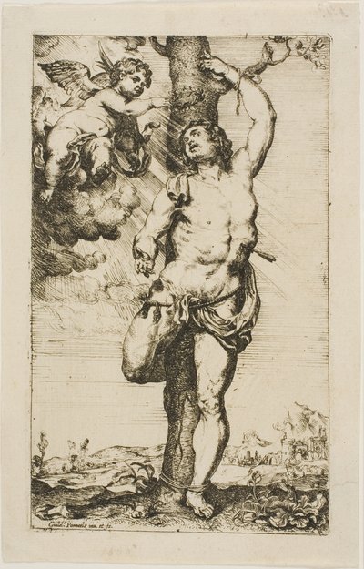 Saint Sébastien couronné par un ange - Willem Panneels