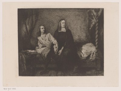 Les frères de Witt assis sur un lit dans la Gevangenpoort - Willem Philip van der Veken (attributed to)