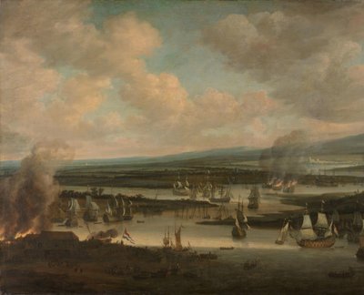 Incendie de la flotte anglaise près de Chatham (19-24 juin 1667) - Willem Schellinks